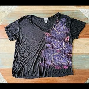 3/$15 Uniti Black Short Sleeve Graphic Tee 2X